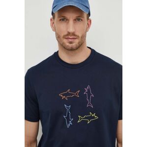 Bavlněné tričko Paul&Shark tmavomodrá barva, s potiskem, 24411088