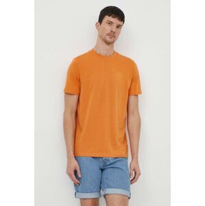 Bavlněné tričko Lindbergh oranžová barva, s potiskem