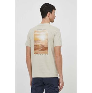 Bavlněné tričko Lindbergh béžová barva, s potiskem