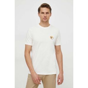 Bavlněné tričko Lindbergh béžová barva, s aplikací