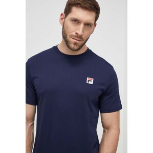 Bavlněné tričko Fila tmavomodrá barva, s aplikací