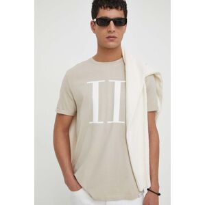 Bavlněné tričko Les Deux béžová barva, s potiskem