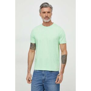 Bavlněné tričko Boss Green zelená barva
