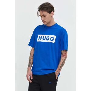 Bavlněné tričko Hugo Blue s potiskem