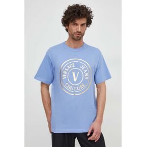 Bavlněné tričko Versace Jeans Couture s potiskem, 76GAHT04 CJ00T