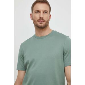 Bavlněné tričko BOSS zelená barva
