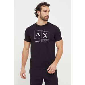 Bavlněné tričko Armani Exchange černá barva, s potiskem, 3DZTAD ZJ9AZ