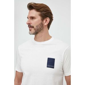 Bavlněné tričko Armani Exchange béžová barva, s aplikací, 3DZTHM ZJ8EZ