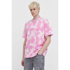Bavlněné tričko HUGO růžová barva