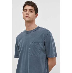 Bavlněné tričko Abercrombie & Fitch tmavomodrá barva