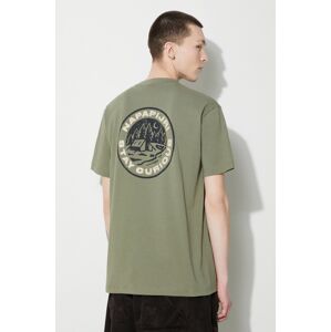 Bavlněné tričko Napapijri S-Kotcho zelená barva, s potiskem, NP0A4HTVGAE1