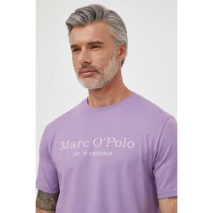 Bavlněné tričko Marc O'Polo fialová barva, s potiskem