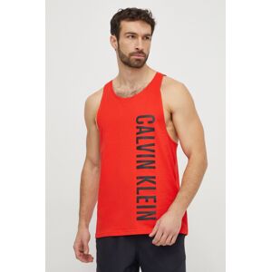 Bavlněné plážové tričko Calvin Klein červená barva, KM0KM00997