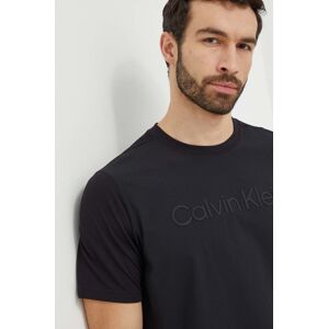 Tréninkové tričko Calvin Klein Performance černá barva, s aplikací