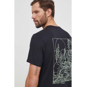 Bavlněné tričko Columbia Rockaway River černá barva, s potiskem, 2022171