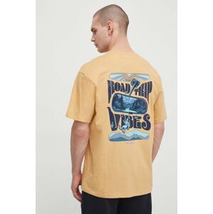 Bavlněné tričko Columbia Black Butte žlutá barva, s potiskem, 2071701