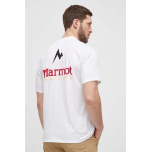 Sportovní tričko Marmot Marmot For Life bílá barva, s potiskem