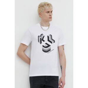 Bavlněné tričko Karl Lagerfeld Jeans bílá barva, s potiskem
