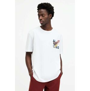 Bavlněné tričko AllSaints ROLLER bílá barva, s potiskem