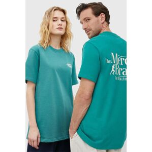 Bavlněné tričko Mercer Amsterdam The Heavy Tee zelená barva, s potiskem, MEAP241002