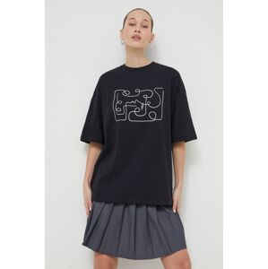 Bavlněné tričko Kaotiko černá barva, s potiskem