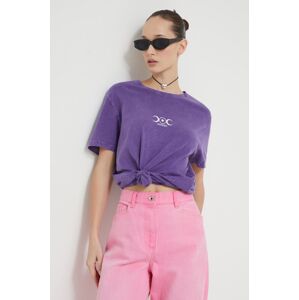 Bavlněné tričko Kaotiko fialová barva, s potiskem