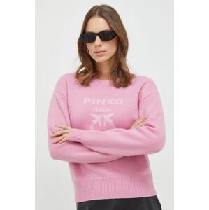 Vlněný svetr Pinko dámský, růžová barva, lehký, 100414.Y7Z4