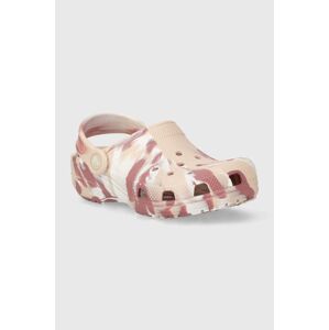 Dětské pantofle Crocs CLASSIC MARBLED KIDS růžová barva