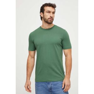 Bavlněné tričko BOSS zelená barva, 50468347