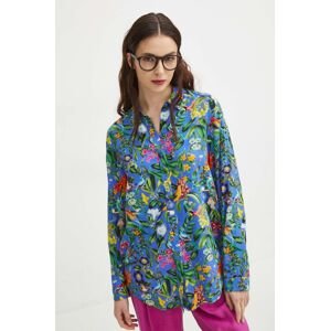 Košile Medicine dámská, fialová barva, regular, s klasickým límcem