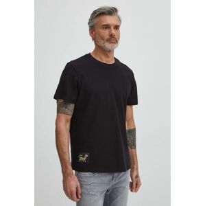 Bavlněné tričko Medicine černá barva, s aplikací
