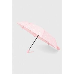 Deštník Moschino růžová barva, 8686