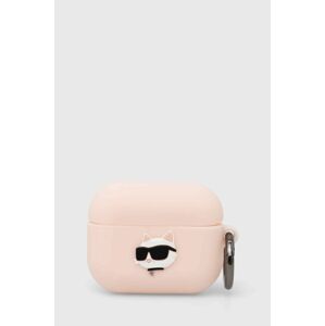Pouzdro na airpod Karl Lagerfeld AirPods Pro cover růžová barva