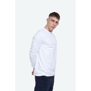 Bavlněné tričko s dlouhým rukávem Wood Wood Peter Longsleeve bílá barva, s potiskem, 12045402.2491-BRIGHTW