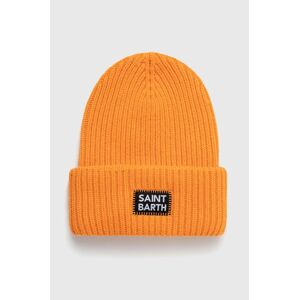 Čepice z vlněné směsi MC2 Saint Barth oranžová barva, z husté pleteniny