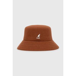 Vlněný klobouk Kangol hnědá barva, vlněný