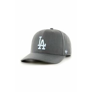 Čepice z vlněné směsi 47brand MLB Los Angeles Dodgers šedá barva, s aplikací