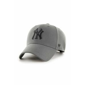 Čepice s vlněnou směsí 47brand MLB New York Yankees šedá barva, s aplikací