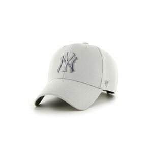 Čepice s vlněnou směsí 47brand MLB New York Yankees šedá barva, s aplikací