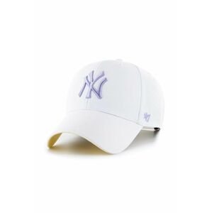 Čepice z vlněné směsi 47brand MLB New York Yankees bílá barva, s aplikací