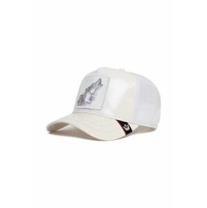 Bavlněná baseballová čepice Goorin Bros bílá barva, s aplikací