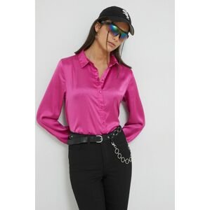 Košile JDY Fifi dámská, růžová barva, regular, s klasickým límcem