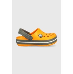 Dětské pantofle Crocs CROCBAND 204537 oranžová barva