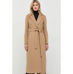 Vlněný kabát MAX&Co. béžová barva, přechodný