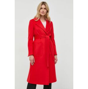 Vlněný kabát MAX&Co. červená barva, přechodný