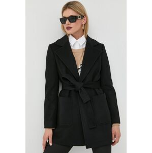 Vlněný kabát MAX&Co. černá barva, přechodný