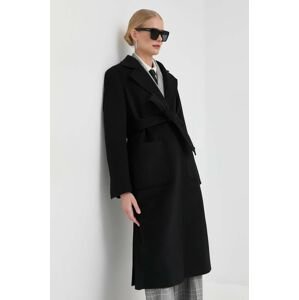 Vlněný kabát MAX&Co. černá barva, přechodný, bez zapínání
