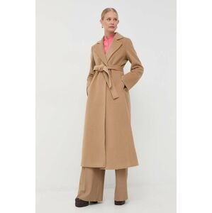 Vlněný kabát MAX&Co. béžová barva, přechodný