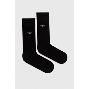 Ponožky Emporio Armani Underwear 2-pack pánské, černá barva