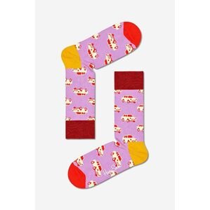 Ponožky Happy Socks růžová barva